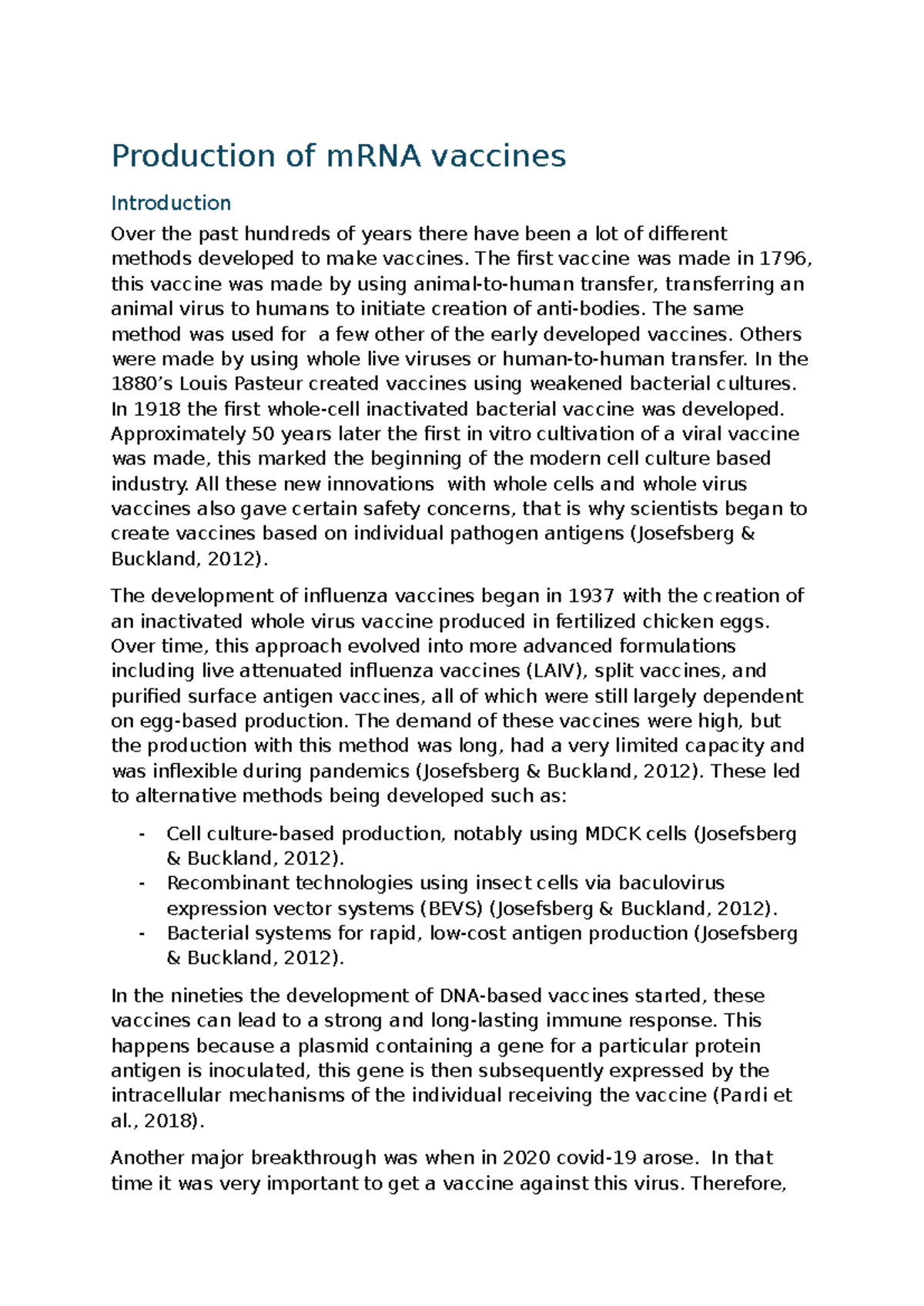 Production of mRNA Vaccines: A Comprehensive Overview - Studeersnel