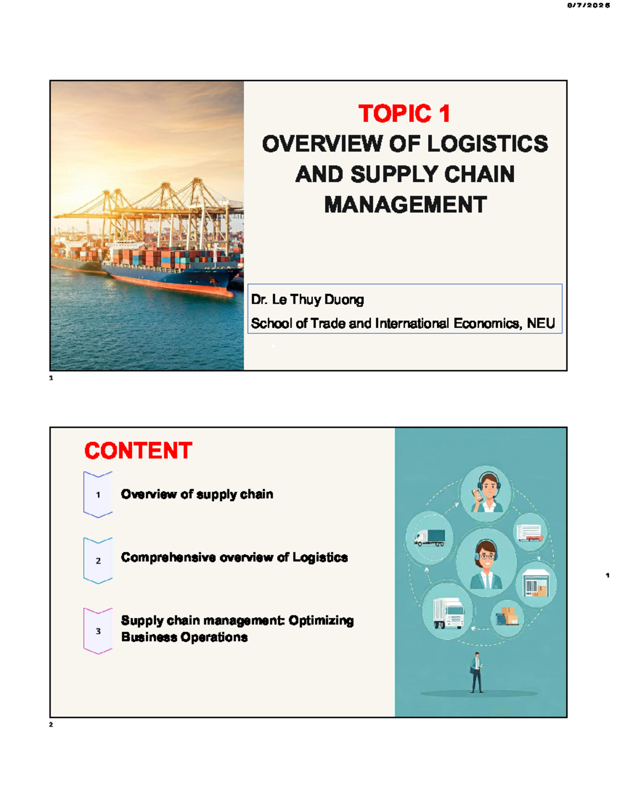 LSCM 01213435: Overview of Logistics Supply Chain Management - Studocu