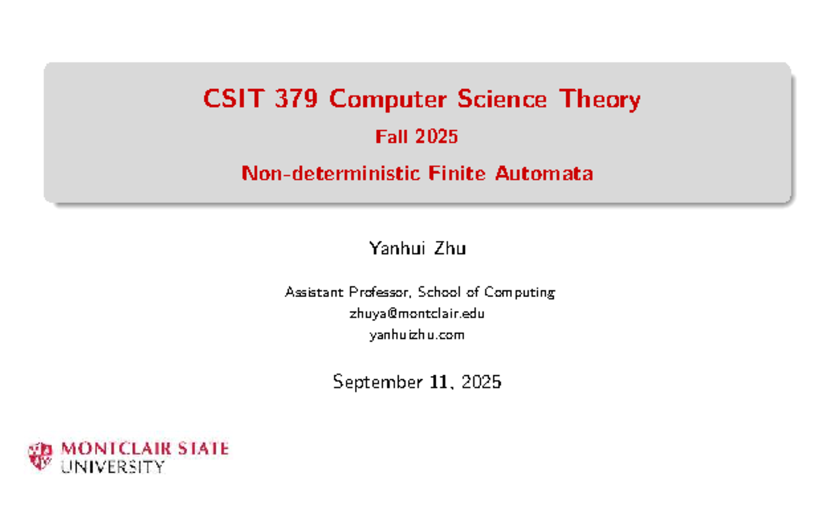 CSIT 379 Final Exam Notes: Overview of Non-deterministic Finite ...