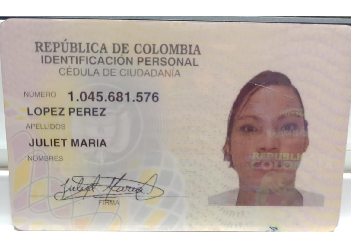 Cedula juliet lopez perez pdf - Asesoría comercial - REPUBLICA DE ...
