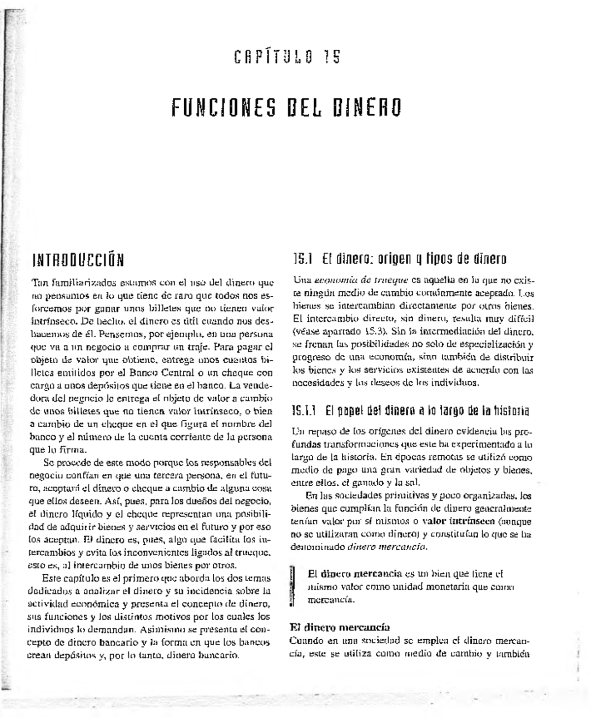CAPÍTULO 15: FUNCIONES DEL DINERO - INTRODUCCIÓN Y ANÁLISIS - Studocu