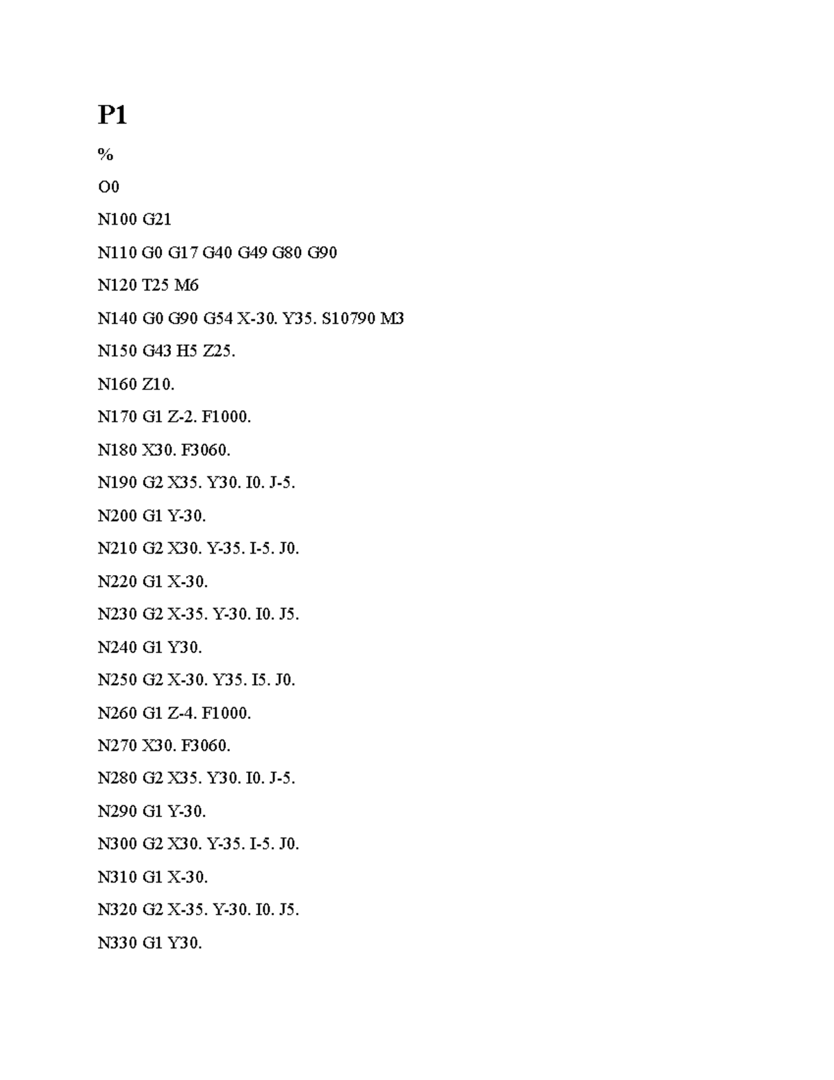 CNC Programming Notes: P1 - G-Code Instructions - Studocu