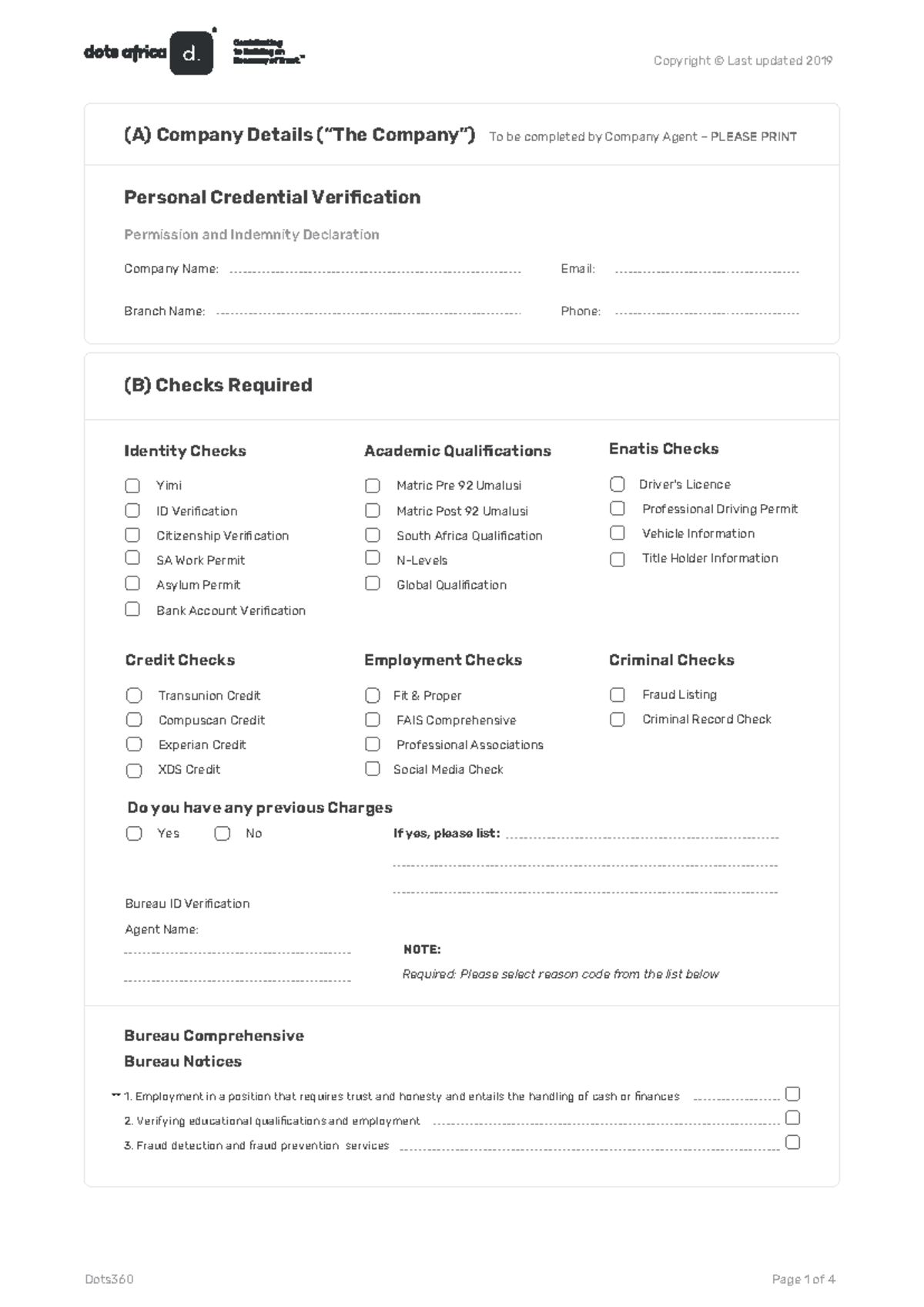 Dots 360 Consent Form - Personal Information & Verification Details ...