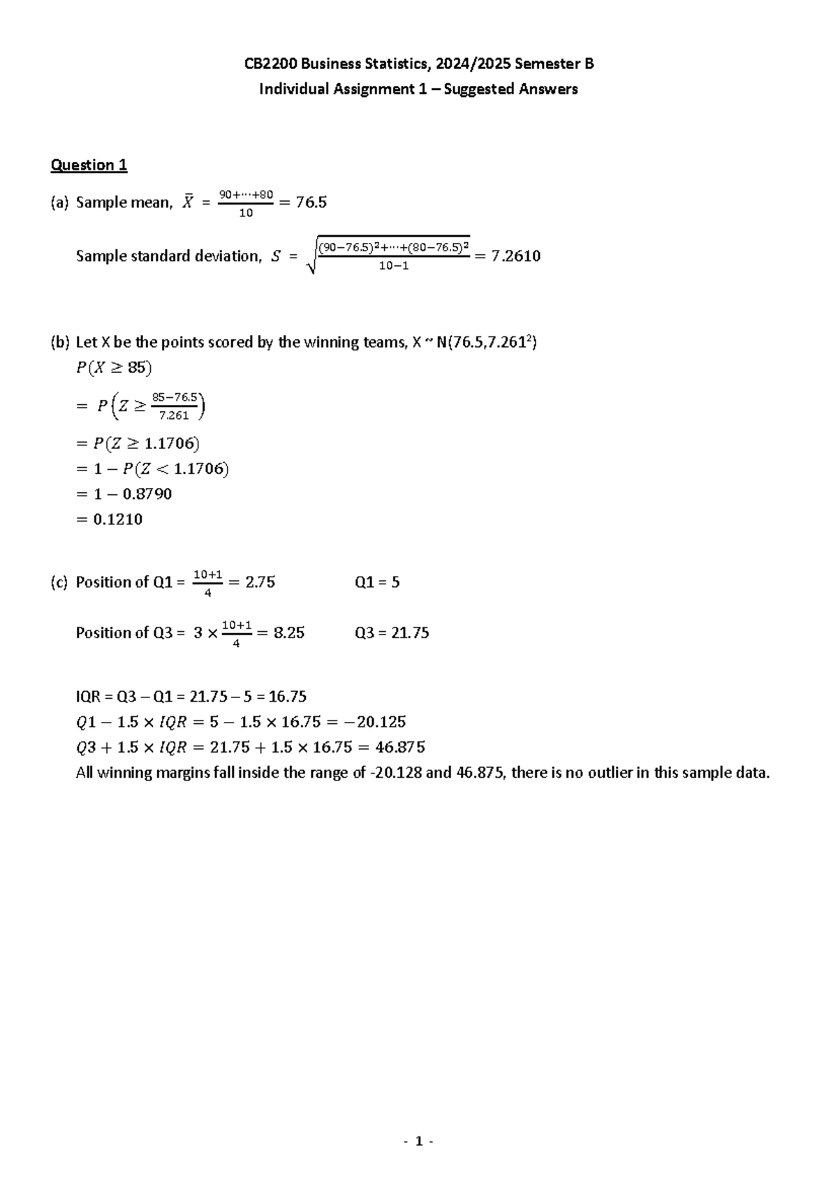 CB2300 Management Quiz 1 Study Notes for Revision - Studocu