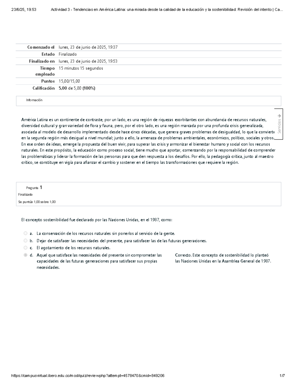 Actividad 3 - Tendencias en América Latina: Calidad Educativa y Sostenibilidad - Document Preview