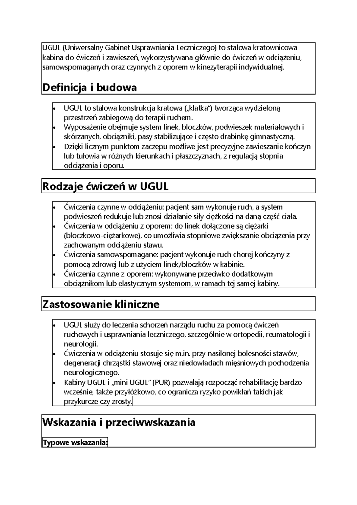 UGUL (Uniwersalny Gabinet Usprawniania Leczniczego) - Notatki o Kabinie ...