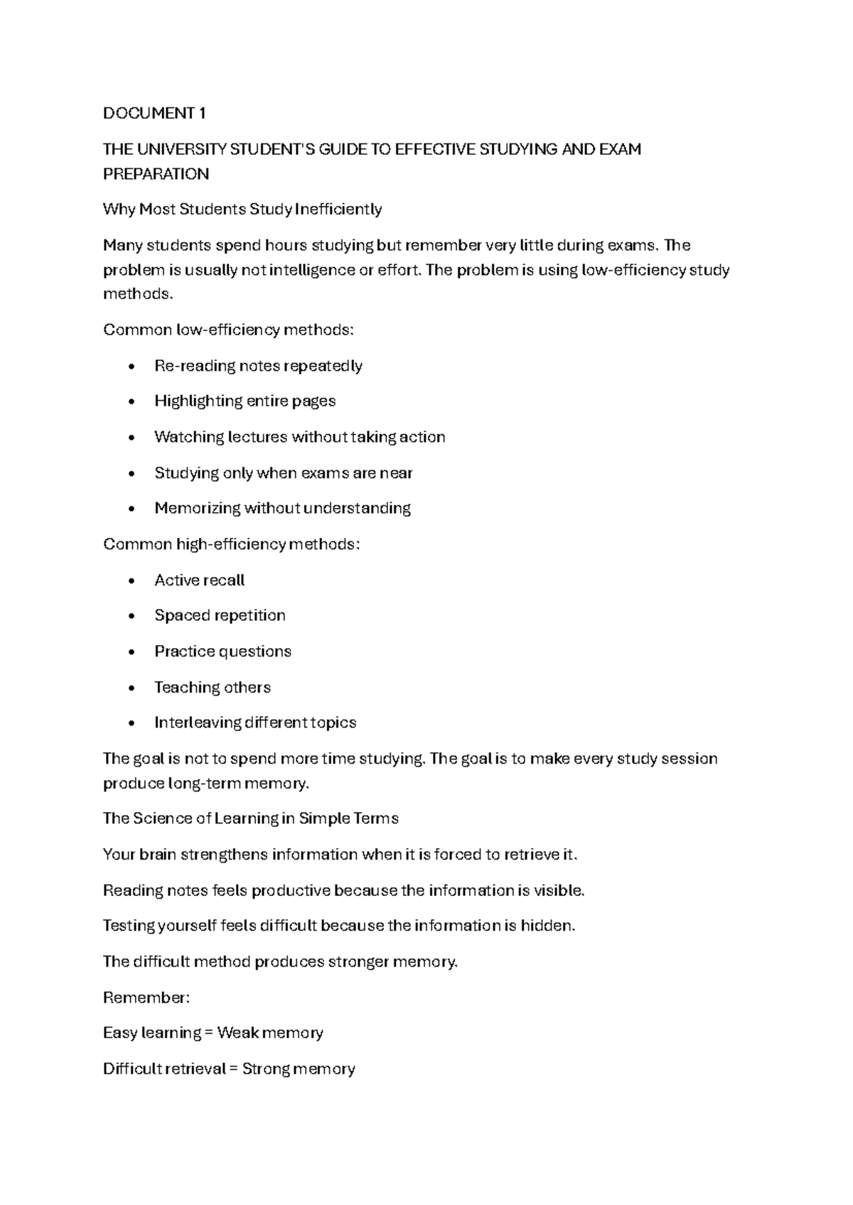 University Guide to Effective Studying & Exam Prep (Study Tips) - Studocu