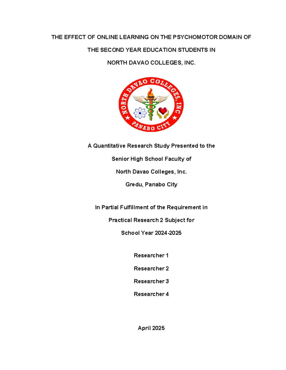 PR 2 Sample Guide FULL - GO SIS KAYA MO YAN - THE EFFECT OF ONLINE ...