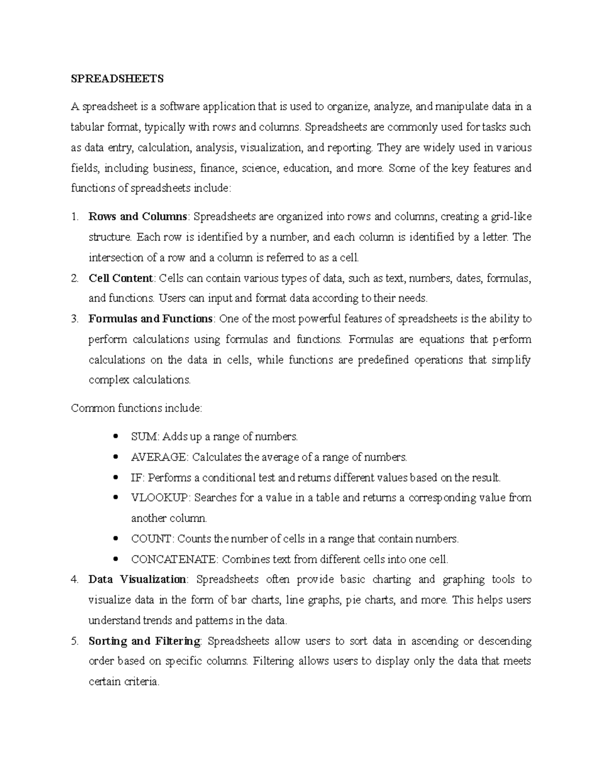 Application Softwares - SPREADSHEETS A spreadsheet is a software ...