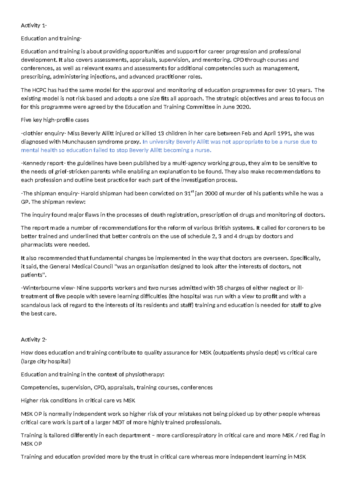 Education and Training: Key Insights and Models in Healthcare CPD - Studocu