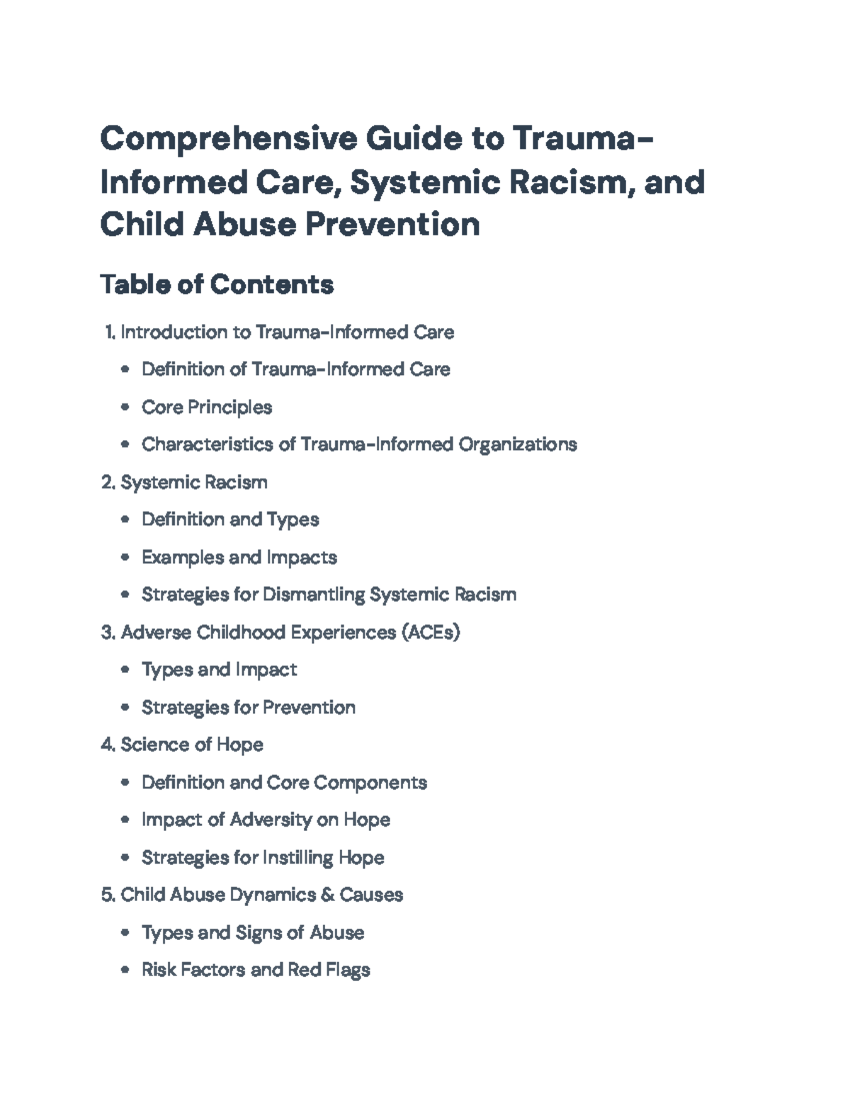 Comprehensive Overview of Trauma-Informed Care & Child Abuse Prevention ...