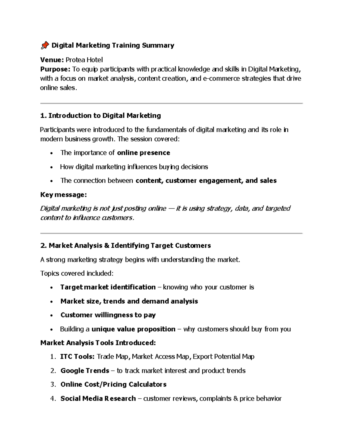Digital Marketing Training Summary: Key Insights & Strategies - Studocu