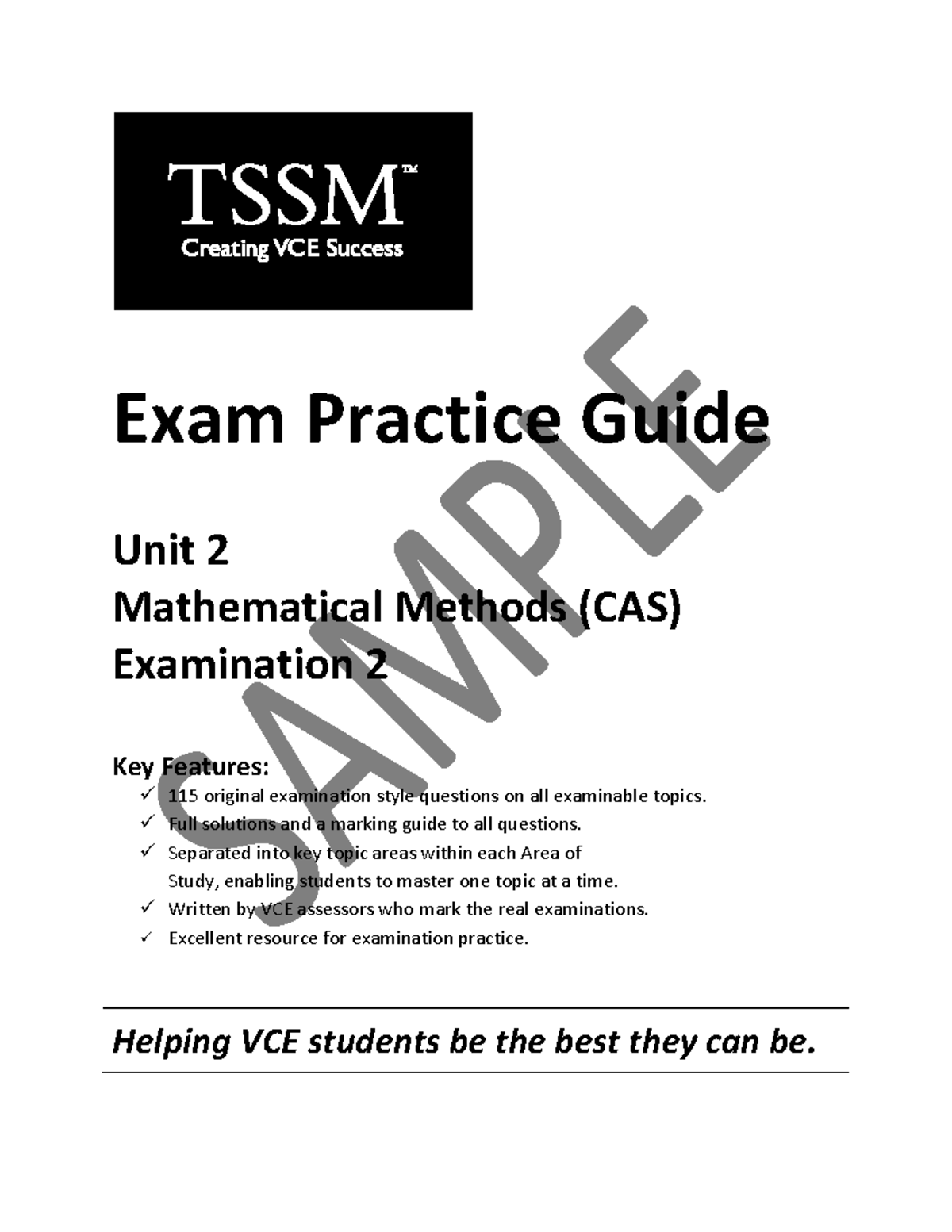 Unit 2 Mathematical Methods (CAS) Exam 2 Practice Guide - Studocu