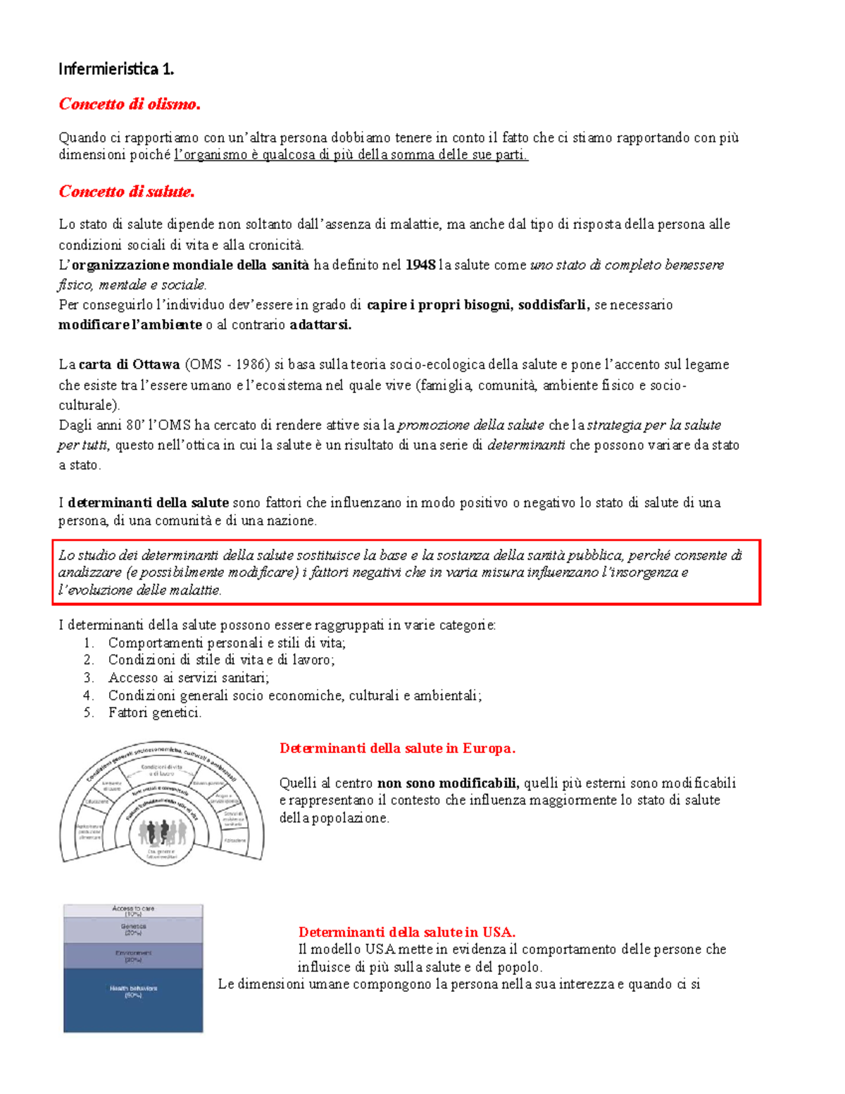 Riassunto INF1: Concetti Fondamentali di Infermieristica e Salute ...