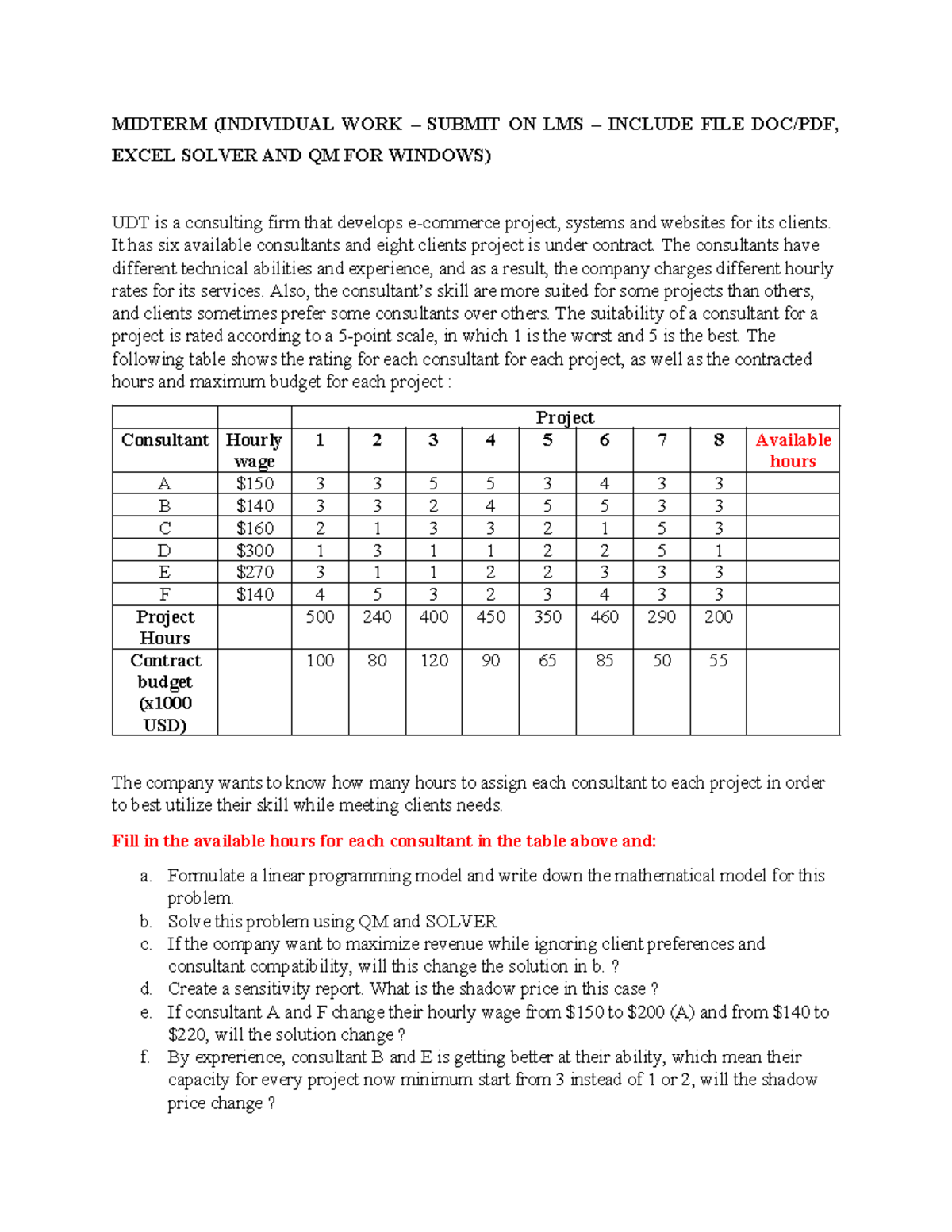 Midterm Business Modeling AUG2023 - MIDTERM (INDIVIDUAL WORK – SUBMIT ...