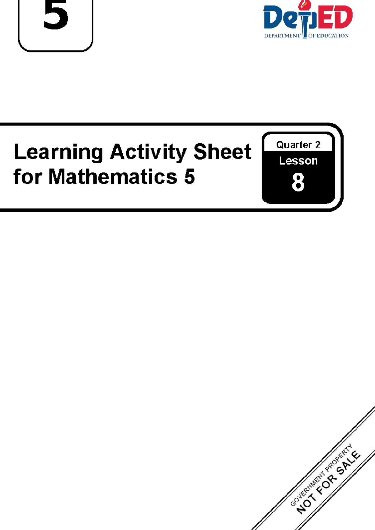 Q2 LAS Math 5: Lesson 8 - Identifying Prime & Composite Numbers - Studocu