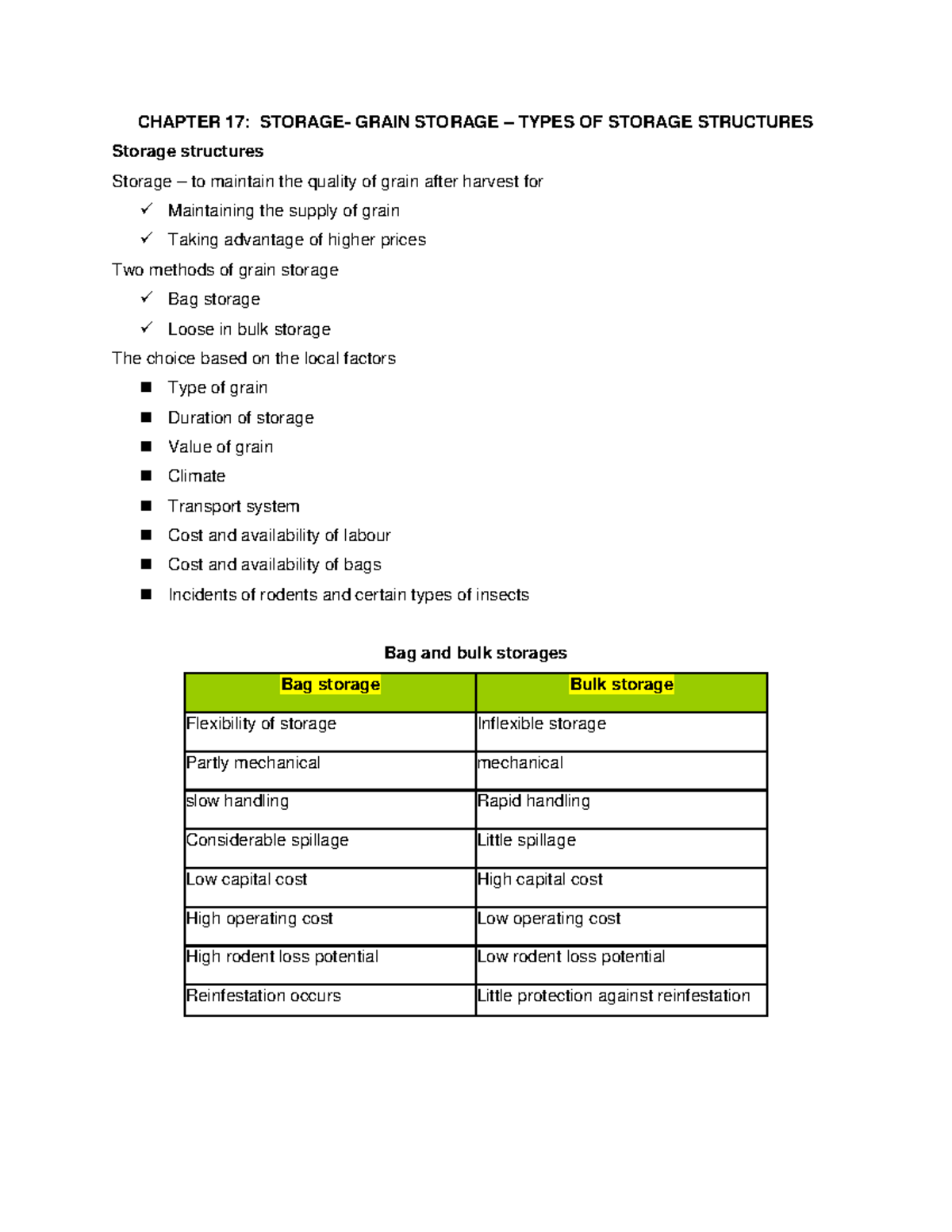 Lec15: Types of Grain Storage Structures and Their Characteristics ...