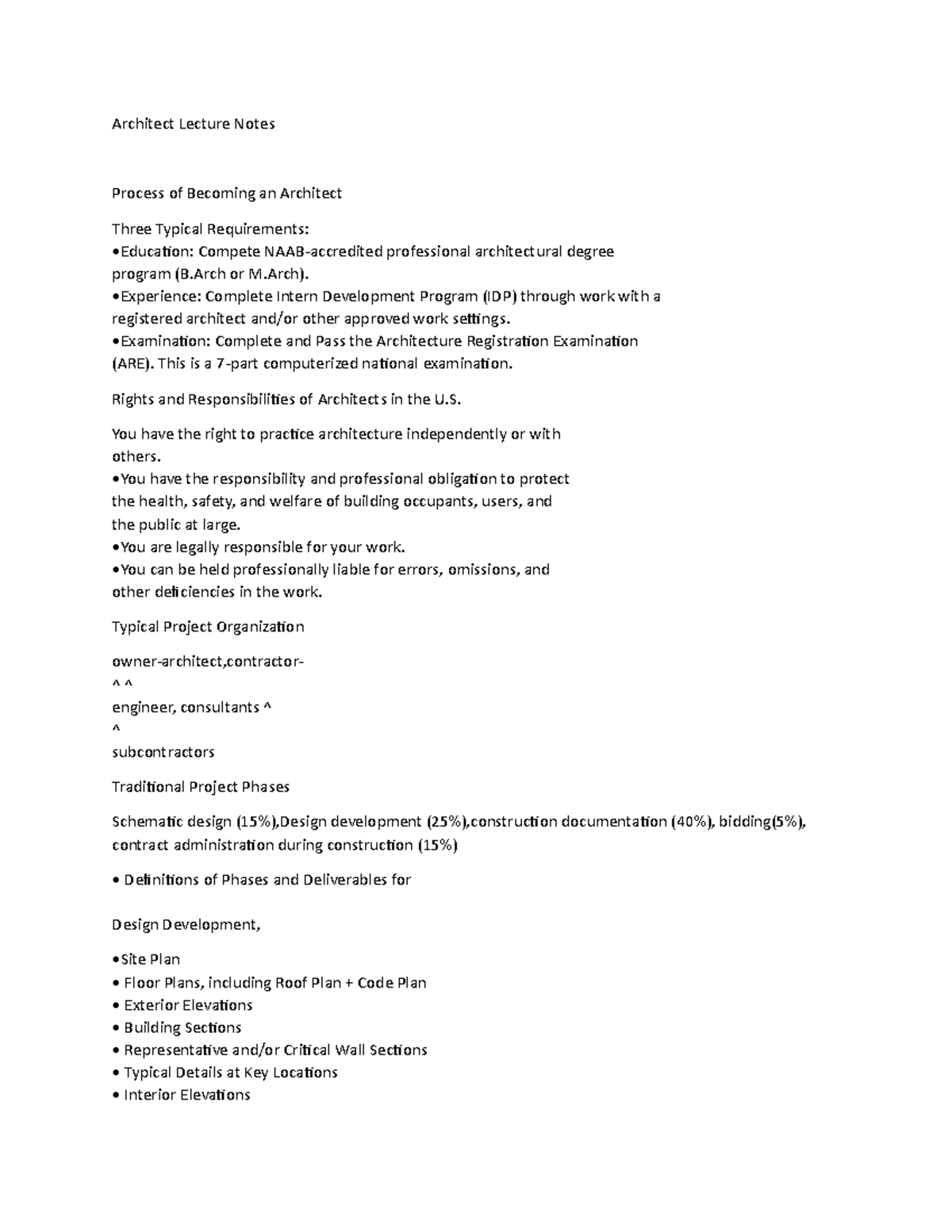 Architect Lecture Notes - Architect Lecture Notes Process of Becoming ...