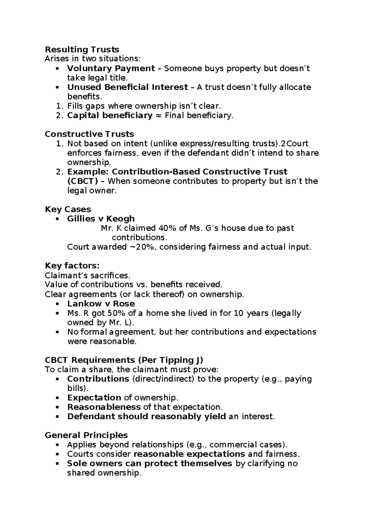Trusts in Property Law: Resulting and Constructive Trusts Explained ...