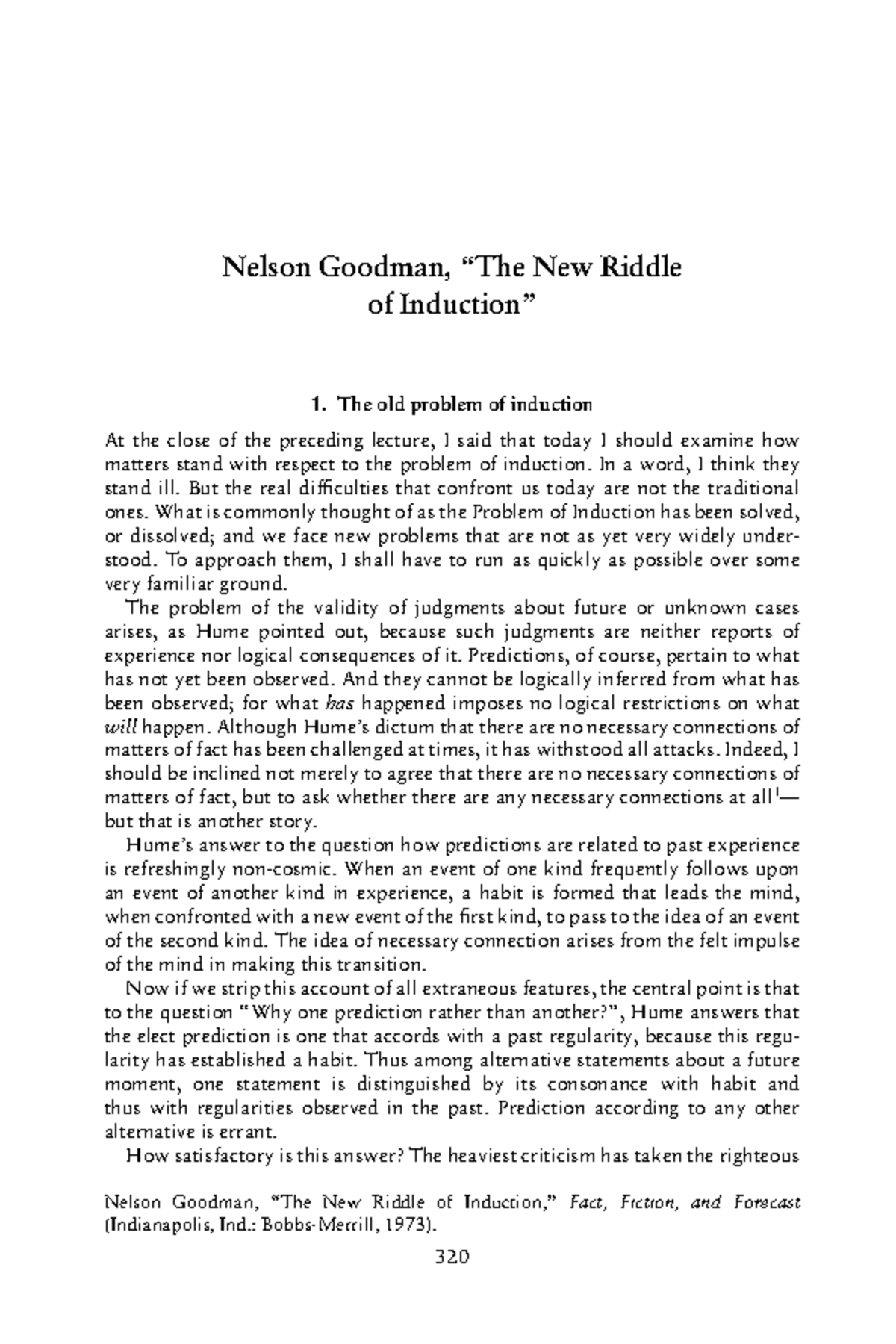 Goodman 6 - Exploring the New Riddle of Induction in Philosophy ...
