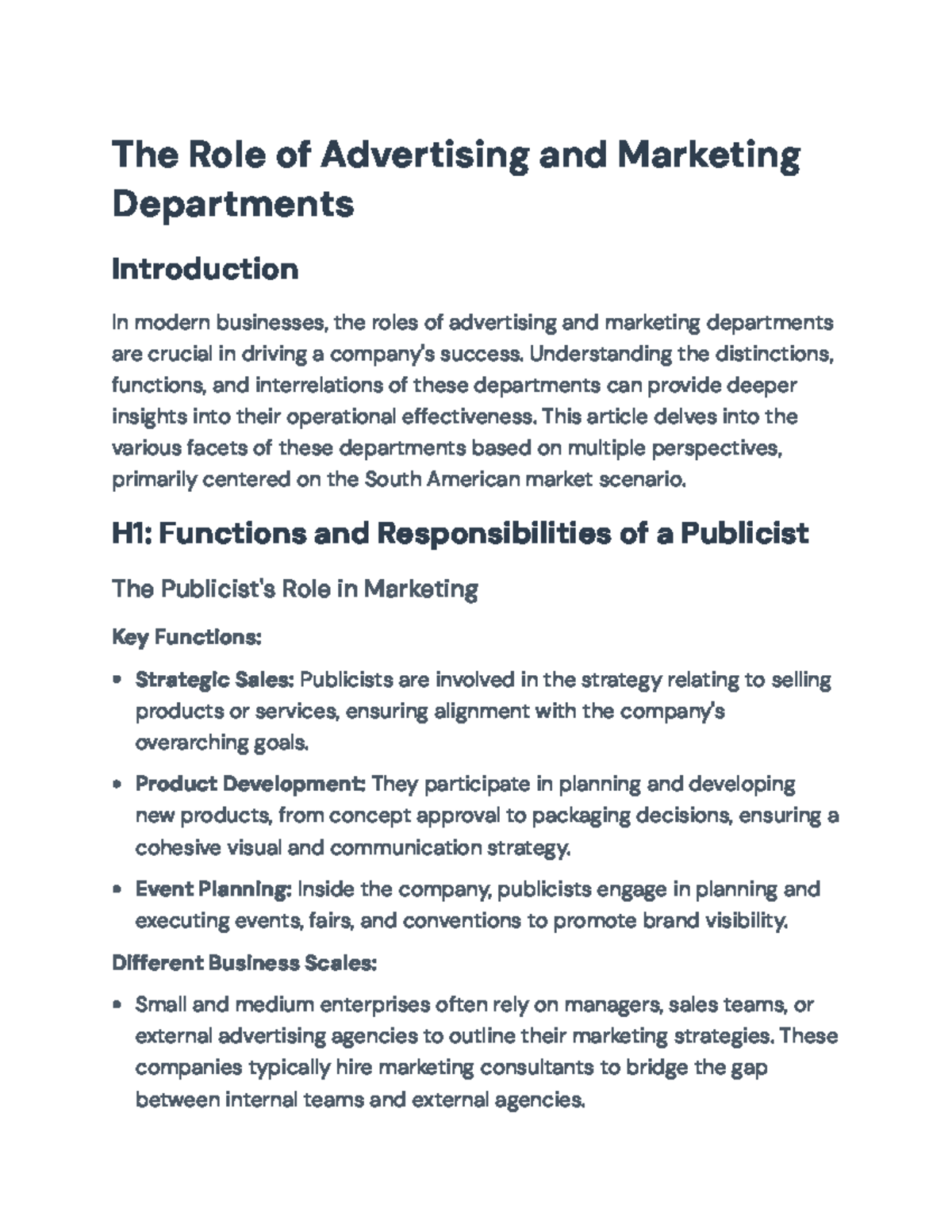 Understanding the Roles of Advertising and Marketing Departments - The ...