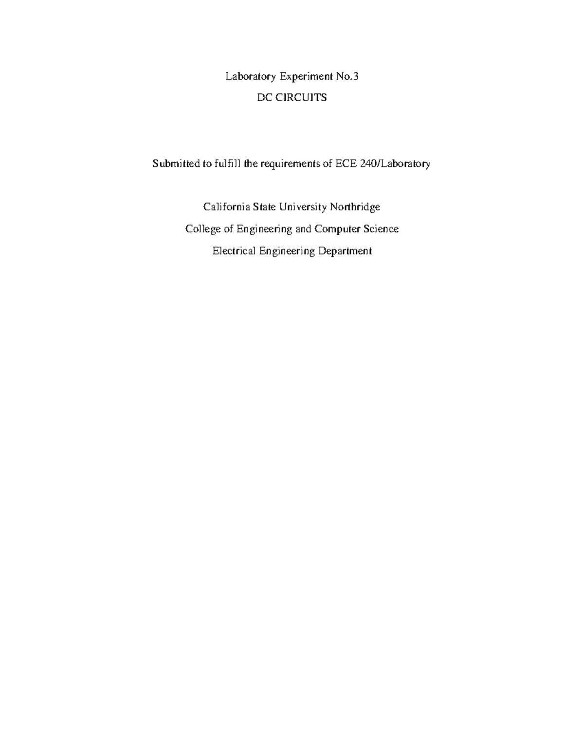 Ece240l Lab 3 Analyzing Dc Circuits And Measurements Studocu