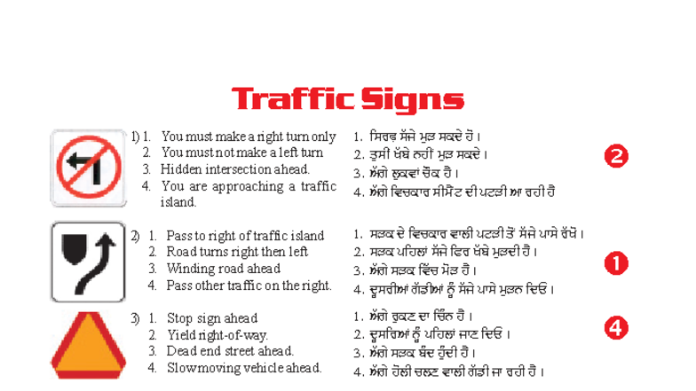 Driving License Study Guide: Traffic Signs and Regulations - Studocu