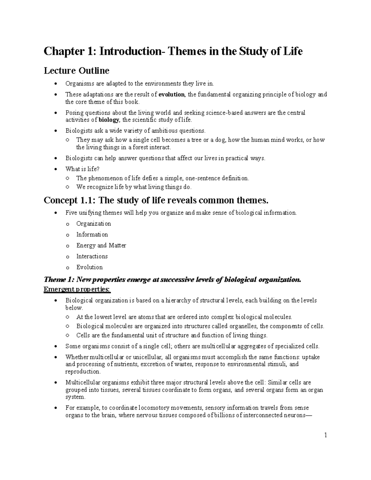 Chapter 1 - Outline - Chapter 1: Introduction- Themes in the Study of ...