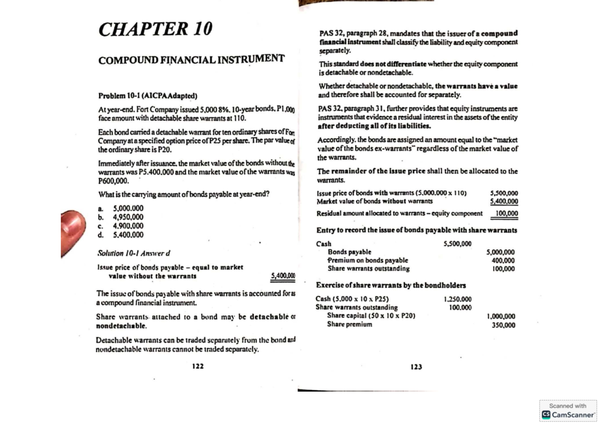 CHAPTER 10 & 11: COMPOUND FINANCIAL INSTRUMENTS & LESSEE ACCOUNTING ...