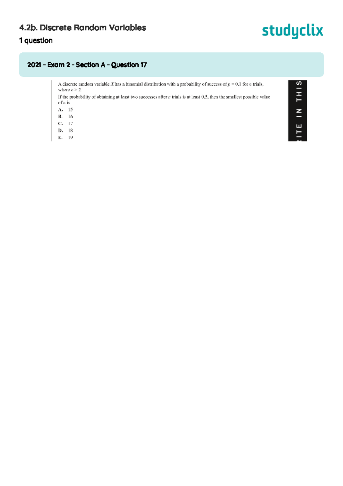 4.2b. Discrete Random Variables Questions - 4. Discrete Random ...