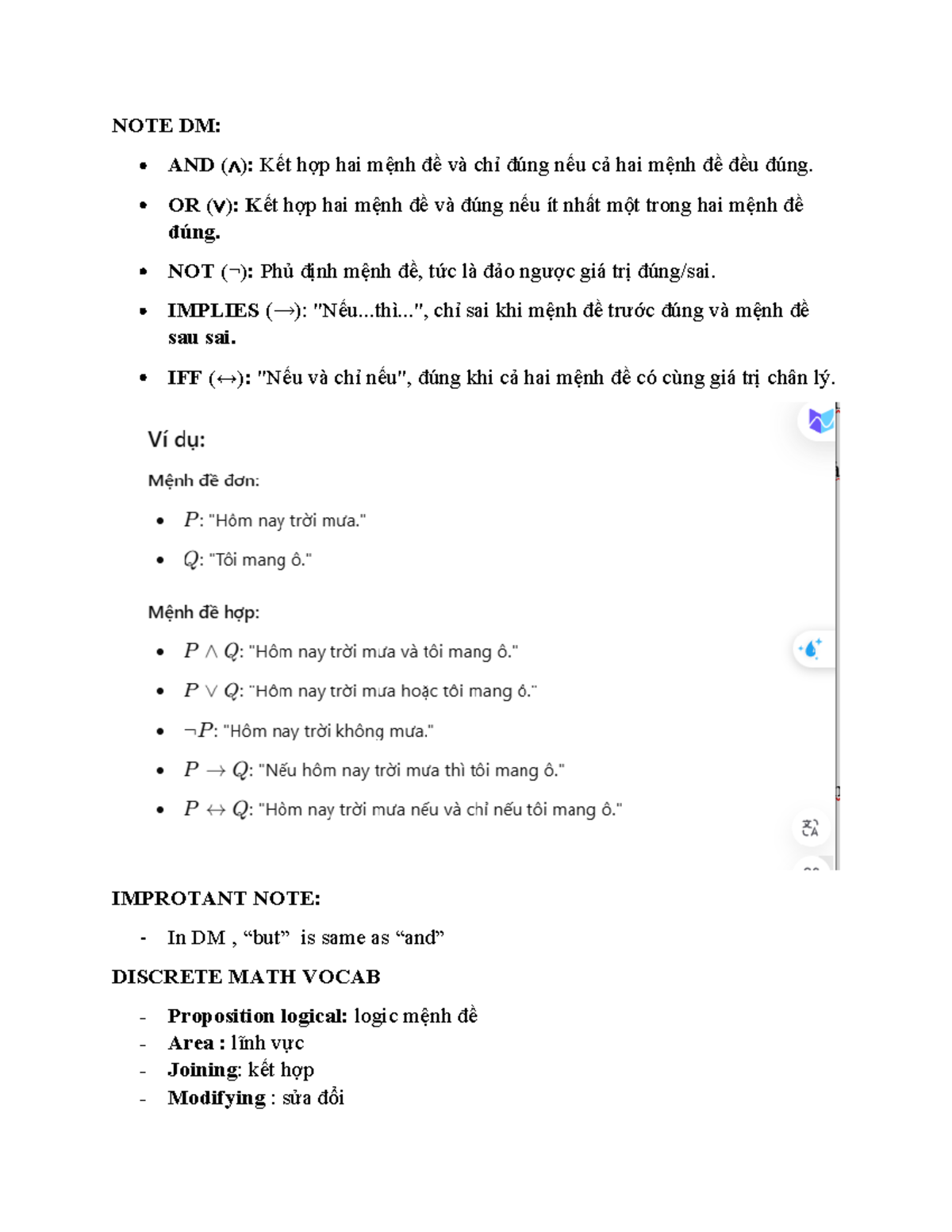 NOTE DM: Discrete Math Vocab Clarification and Concepts - Studocu