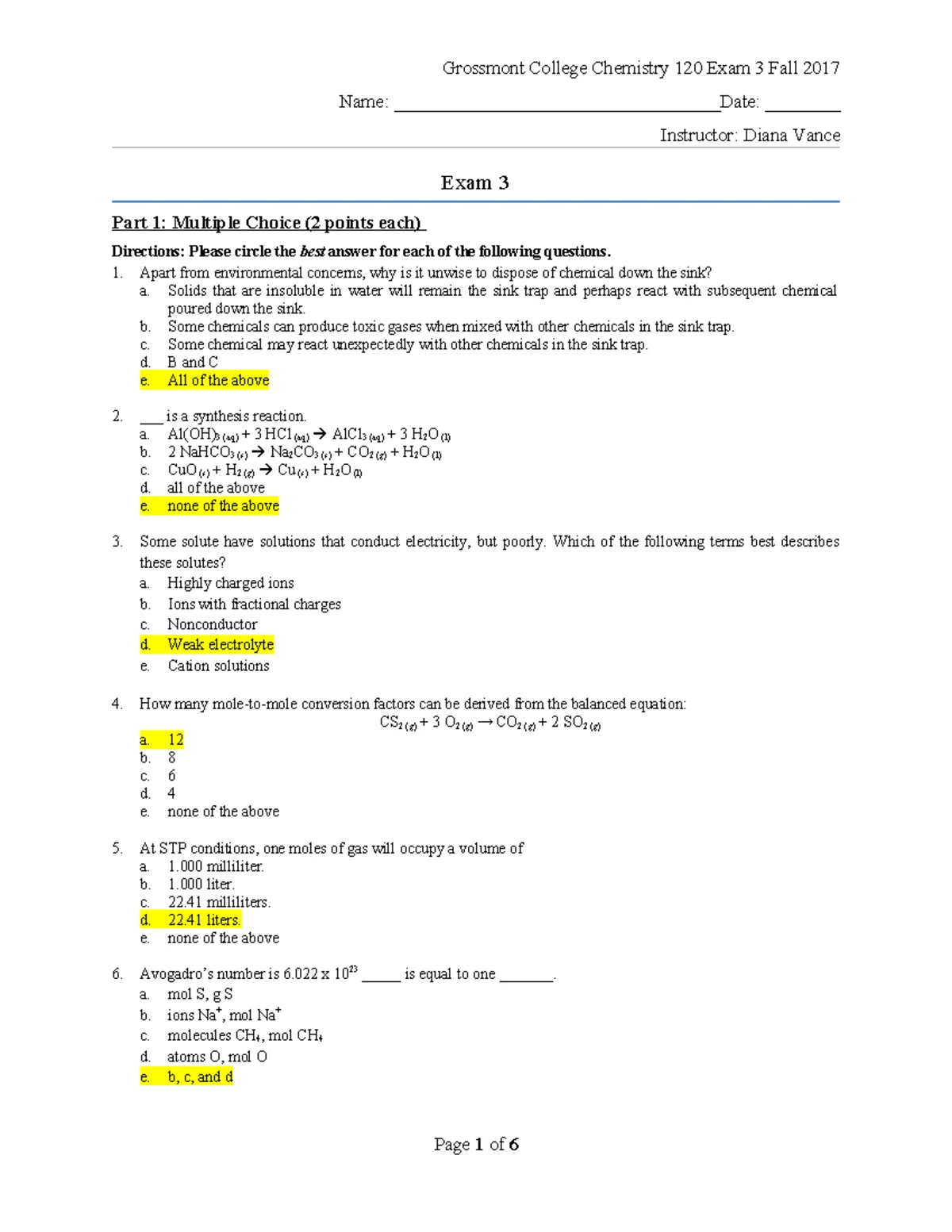 120 Exam 1 Sp17 Key - Comprehensive Review & Practice Questions - Studocu