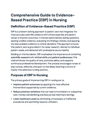 Evidence-Based Practice - Study Notes & Assignments - Studocu