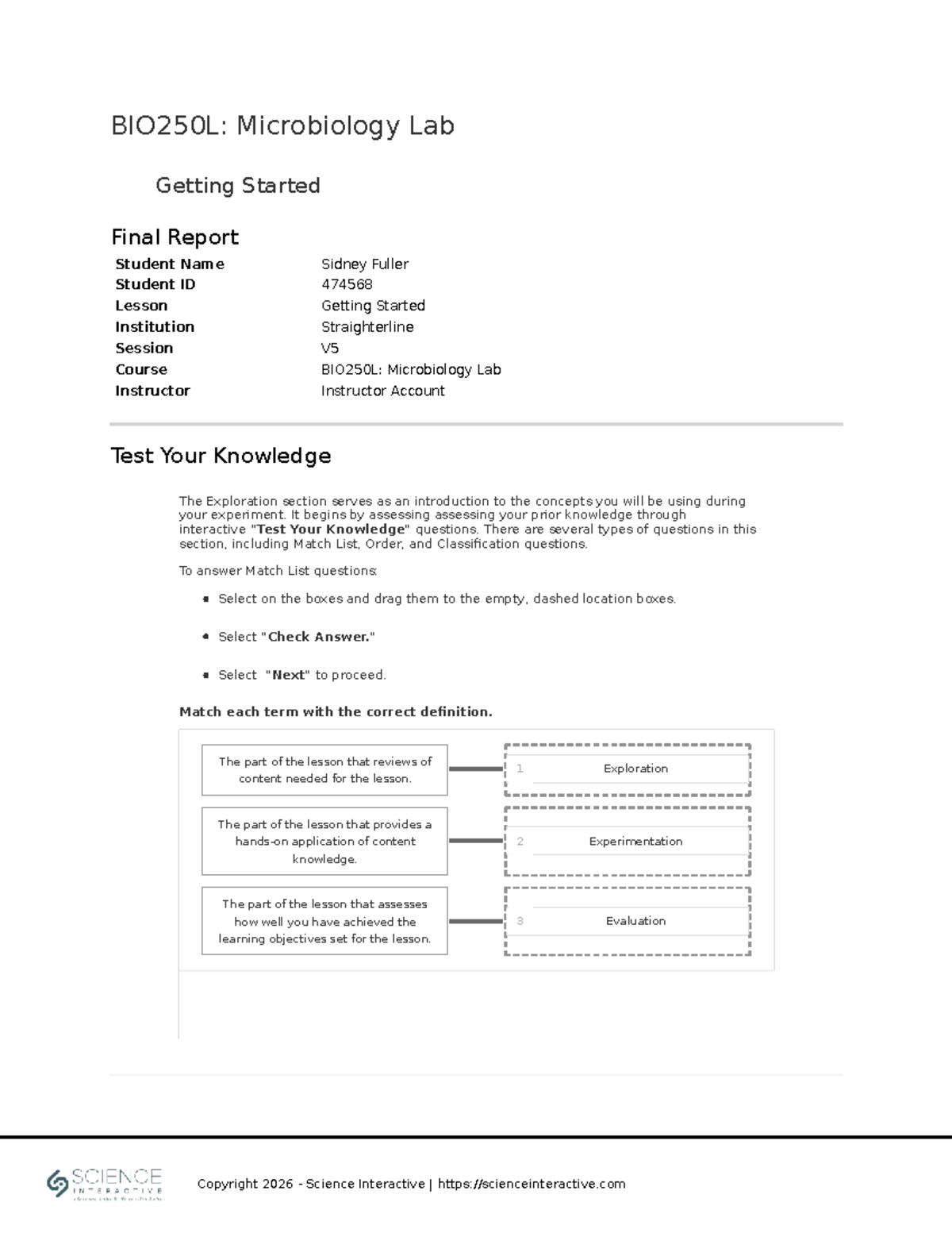 BIO250L: Microbiology Lab Getting Started Final Report - Studocu