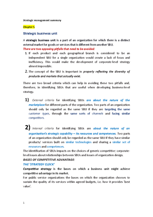 CH 5 Strategy-1 - Chapter 5 strategy - Strategic choices are concerned ...