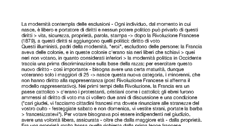 Storia delle donne e il diritto di voto: appunti lezione 16 - Studocu