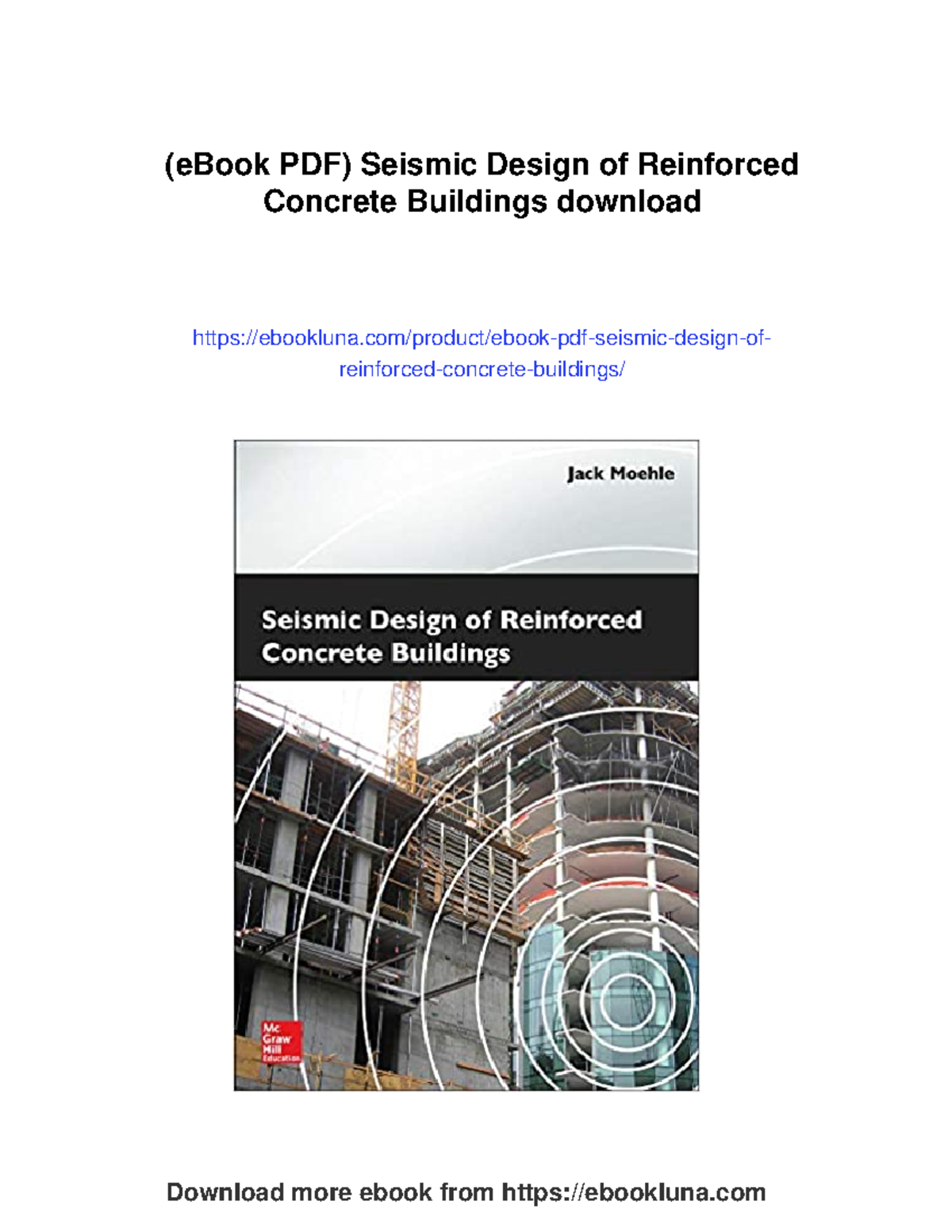 CE 327: Seismic Design of Reinforced Concrete Buildings - eBook PDF ...