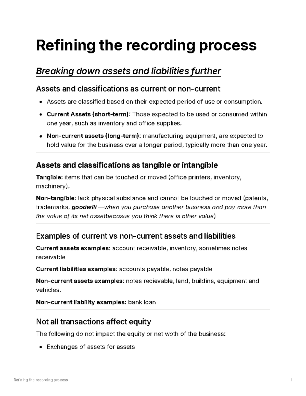 3. Refining the recording process - Refining the recording process ...