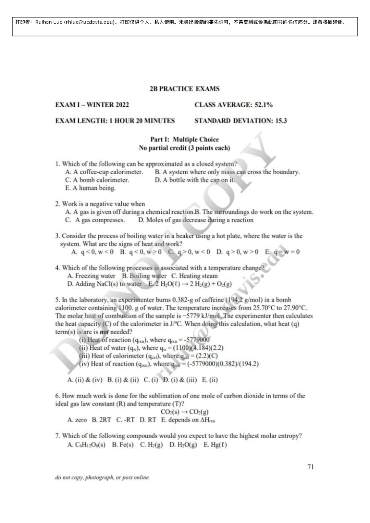 2B Practice Exam 1 - CHE002B - Studocu