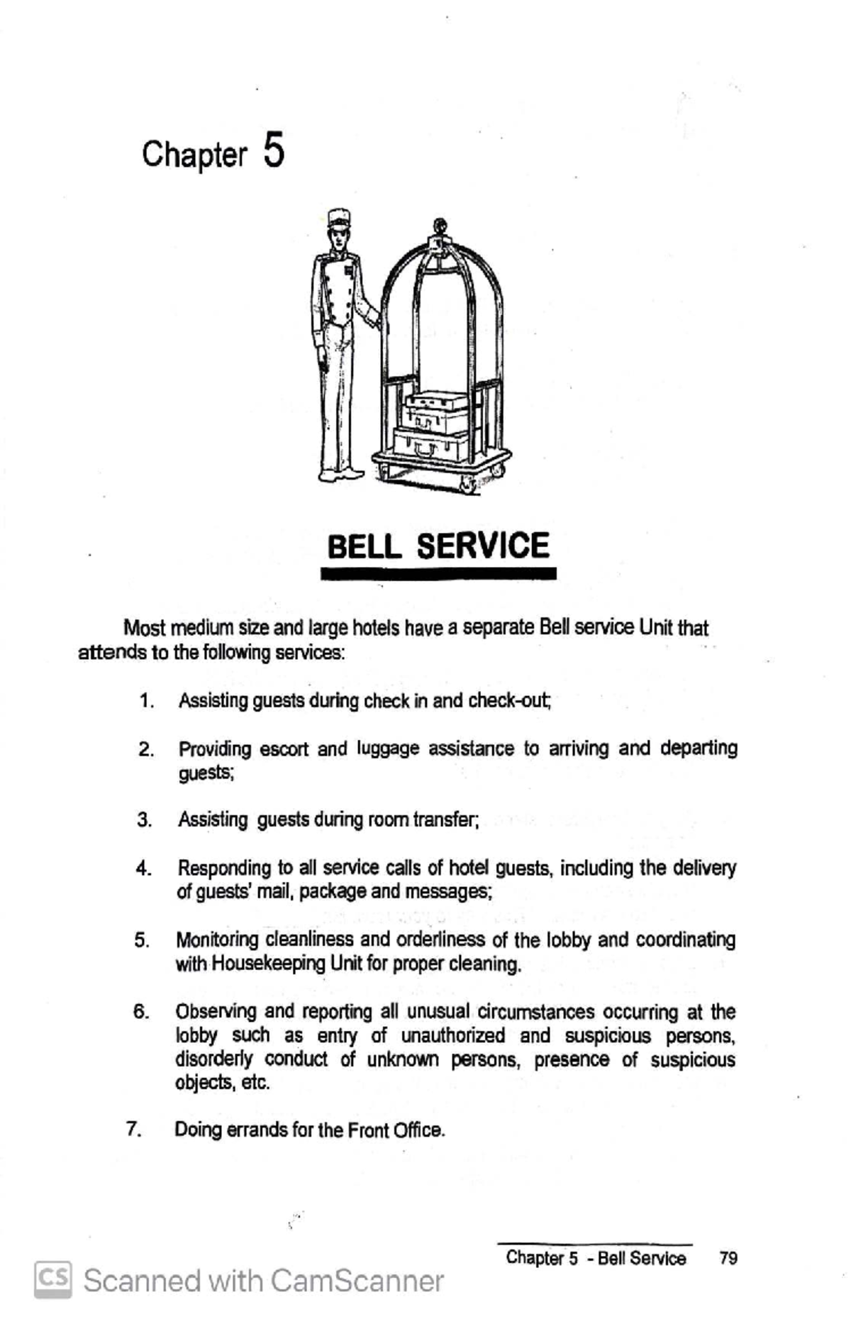 Chapter 5: Bell Service Procedures and Responsibilities - Studocu