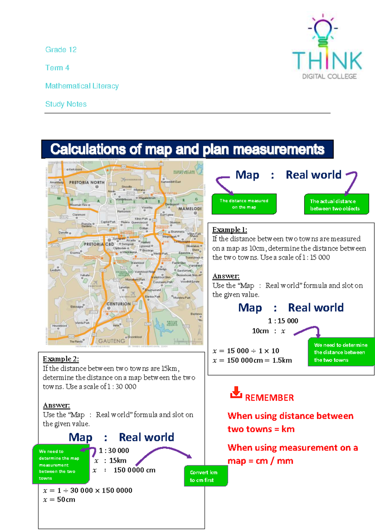 Grade 12 Mathematical Literacy Term 4 Study Notes - Studocu