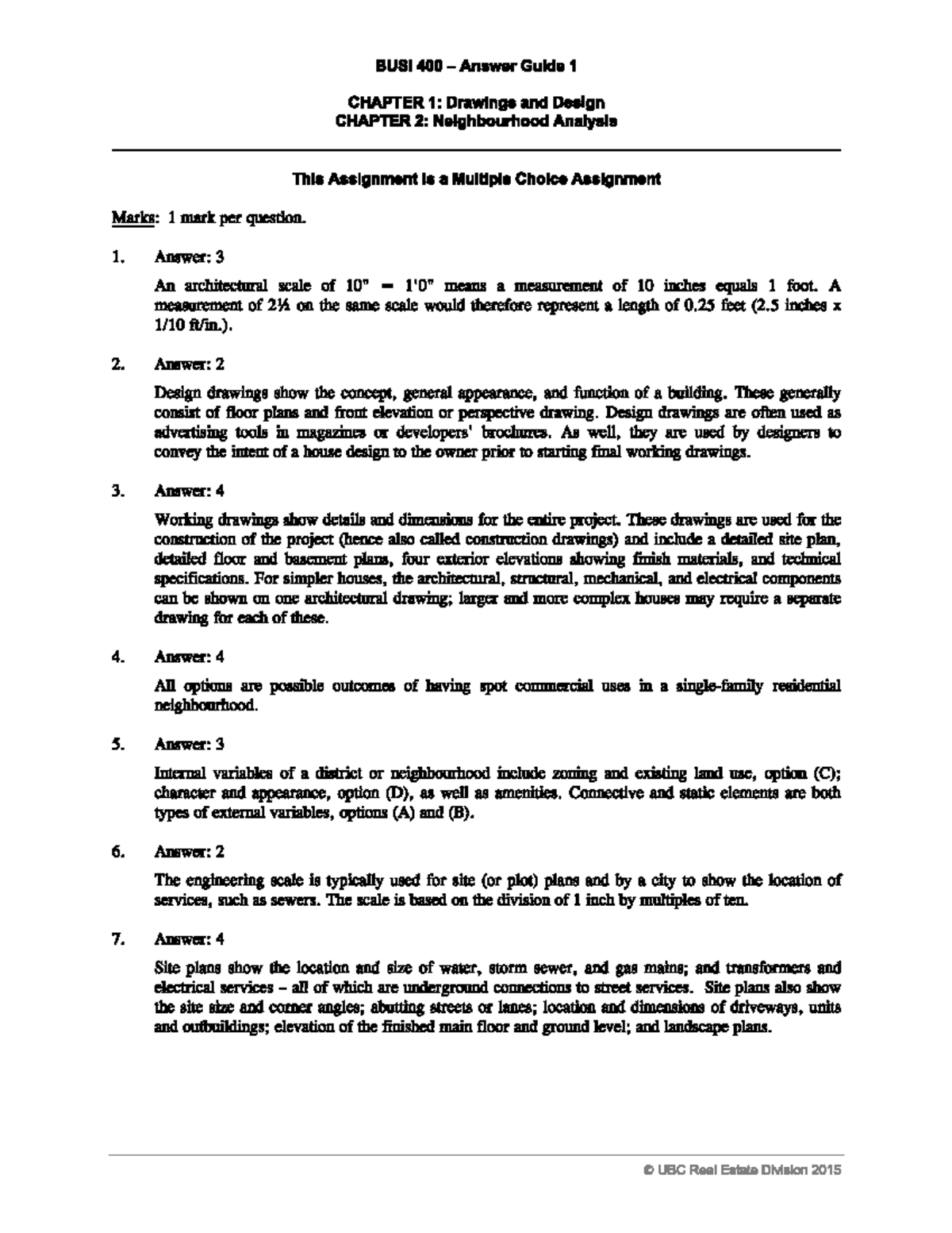 BUSI 400 Assignment #1 Answer Key: Drawings & Neighbourhood Analysis ...