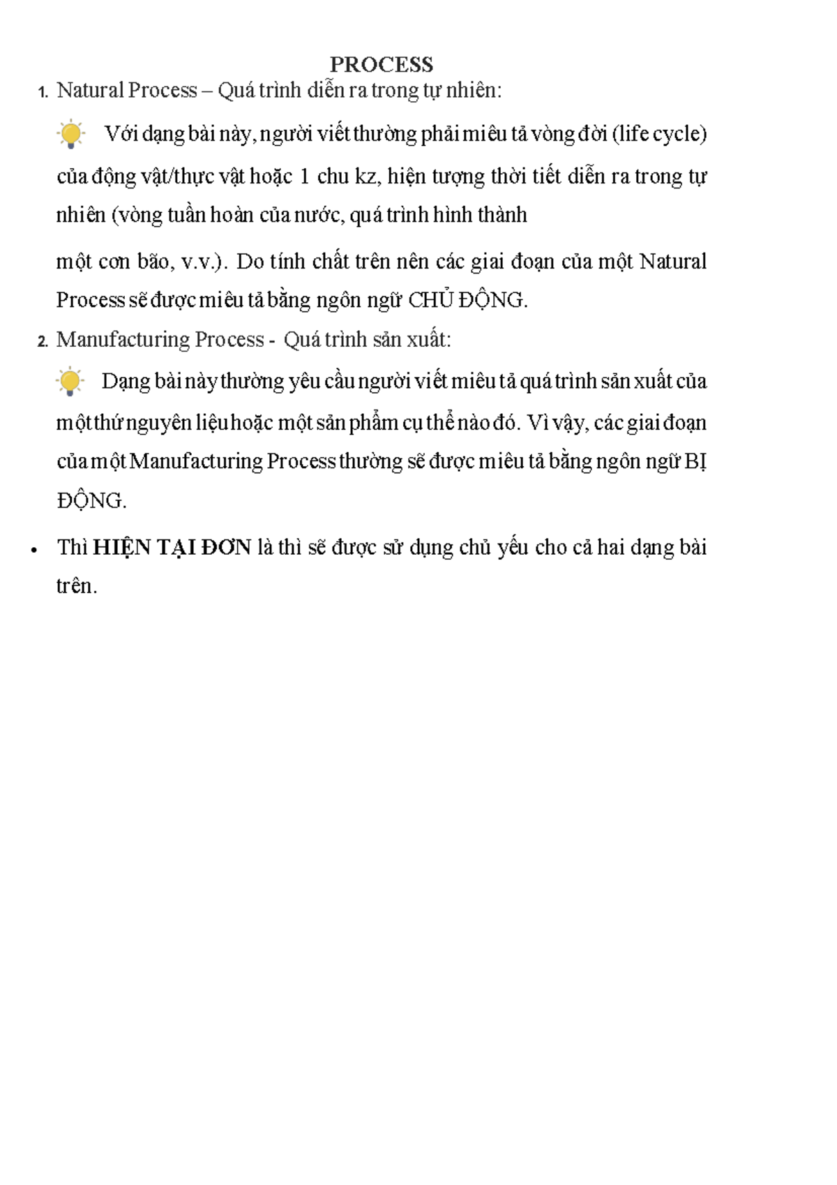 Process 01 - IELTS: Describing Natural and Manufacturing Processes ...