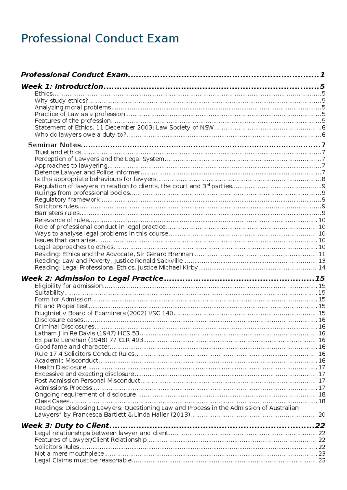 Professional Conduct Exam Notes: Ethics and Legal Practice Overview - Studocu