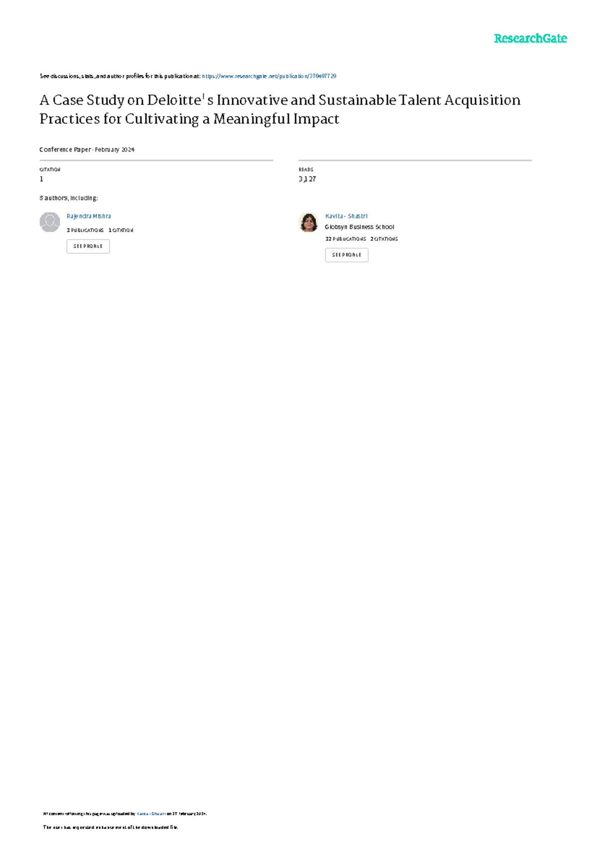 A Case Study on Innovative Talent Acquisition Practices at Deloitte ...