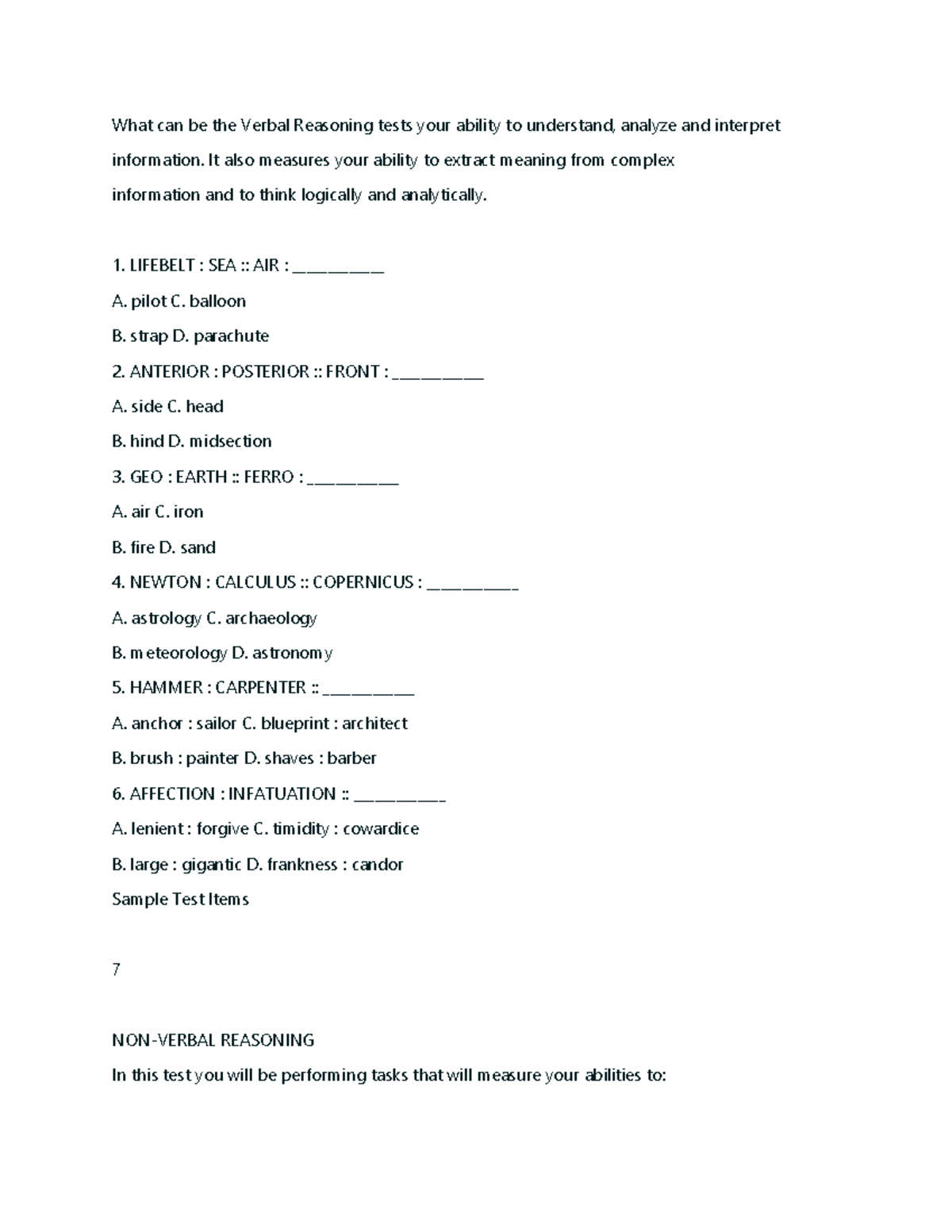 What can be the Verbal Reasoning tests your ability to understand - It ...