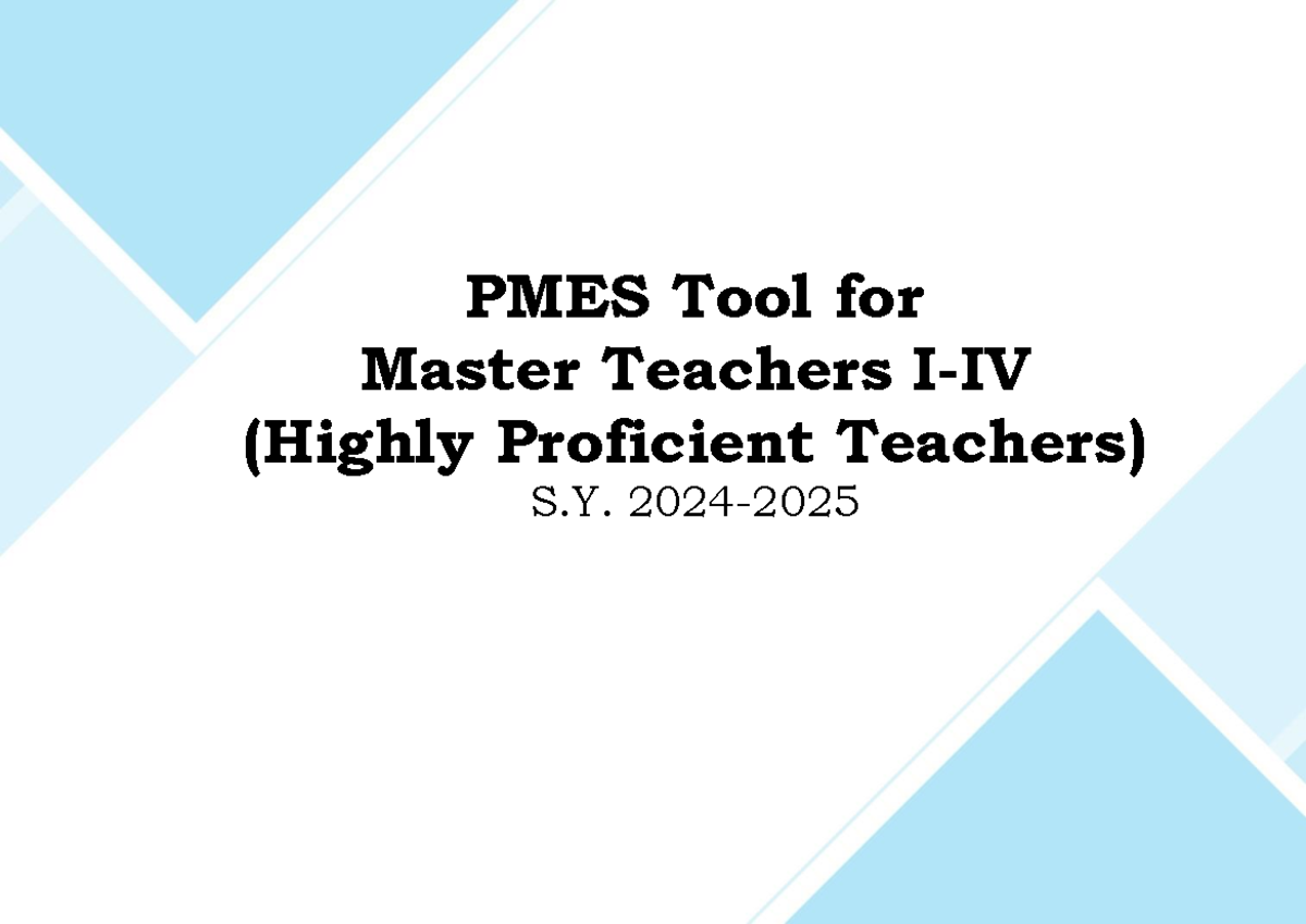 Annex B PMES Tool For Highly Proficient Teachers SY 24 25 Studocu Thumb 1200 849