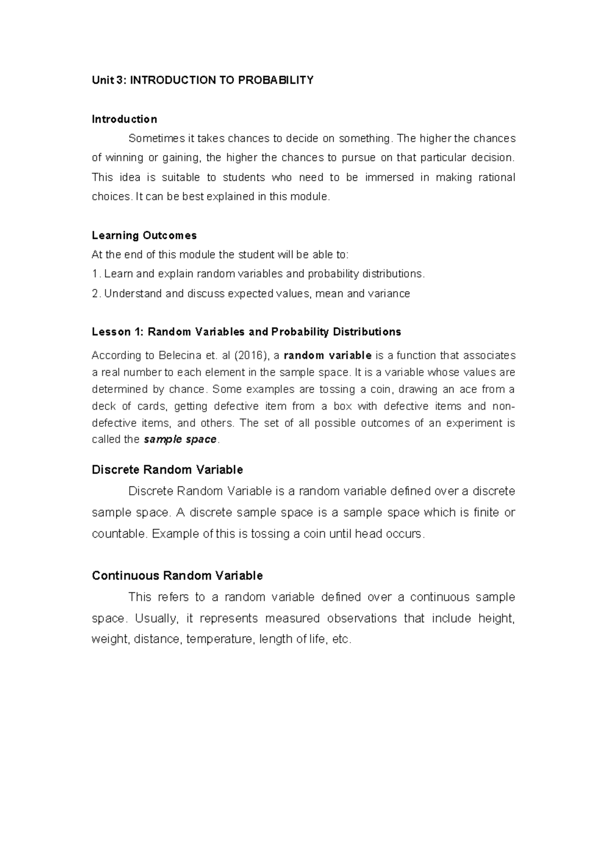 Module-3 - Can help you in your Statistics subject - Unit 3 ...