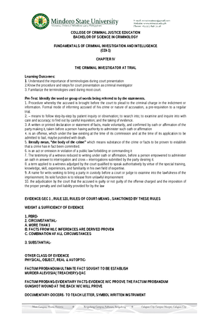 C5 CDI 101 - Chapter 5B - Lessons in CDI 101 - Fundamentals of Criminal ...
