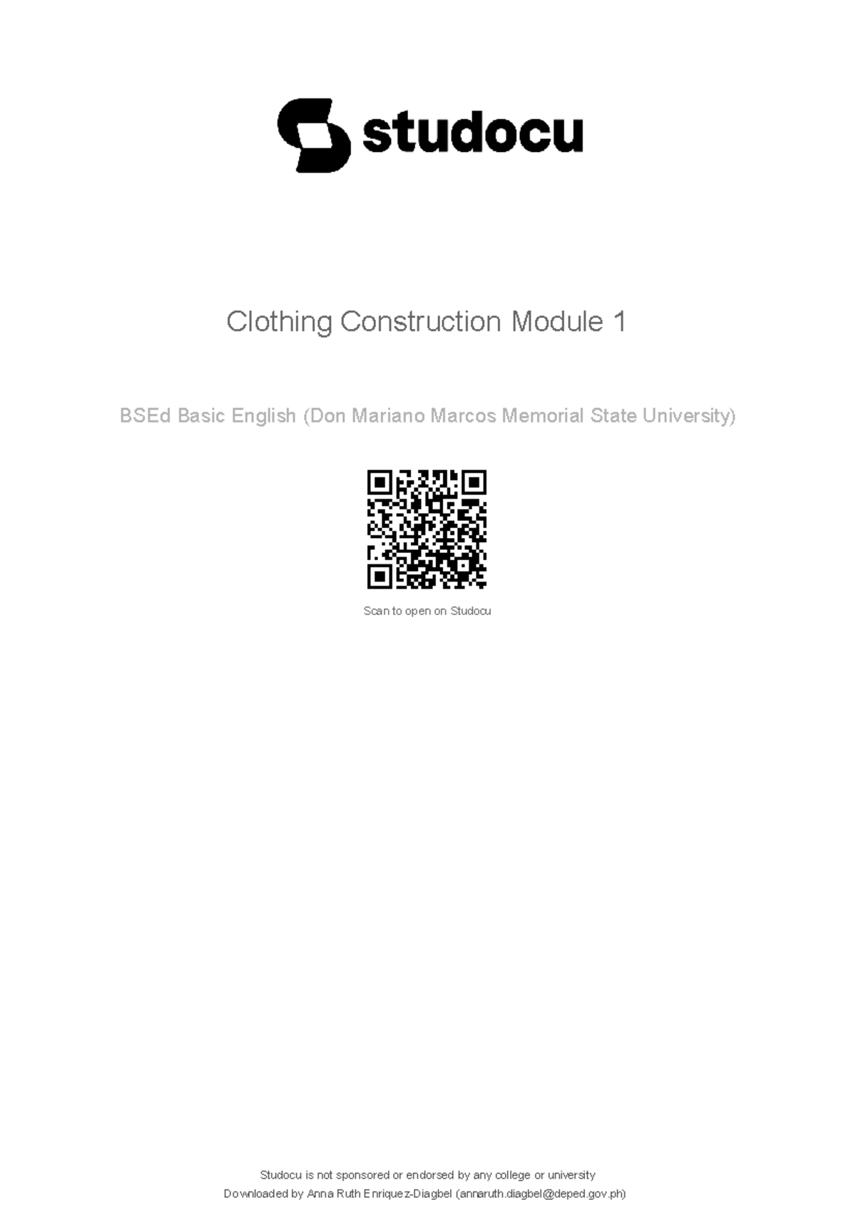 Clothing Construction Module 1: Fashion Design Basics and Techniques ...